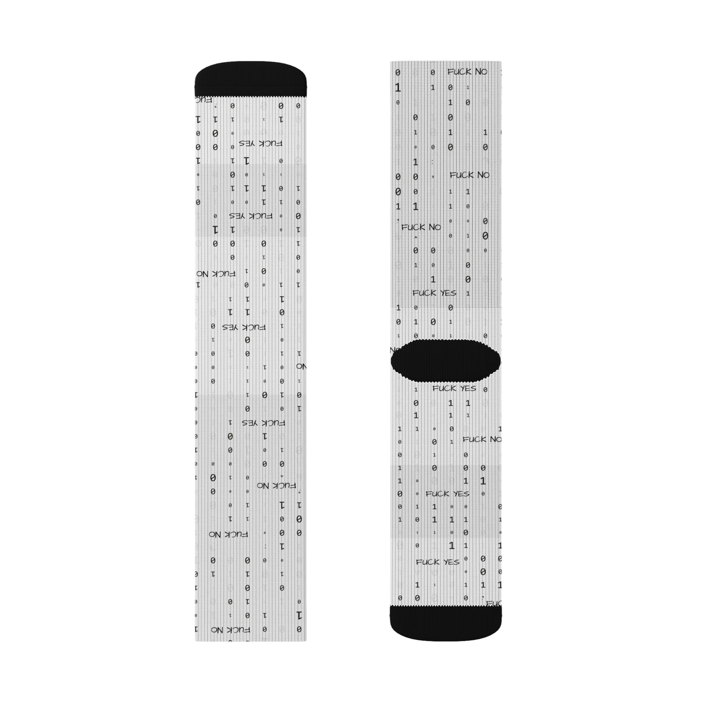 Binary Code Socks - Fuck Yes!