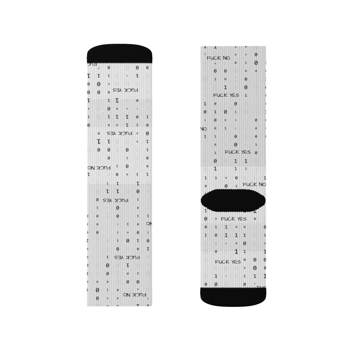 Binary Code Socks - Fuck Yes!