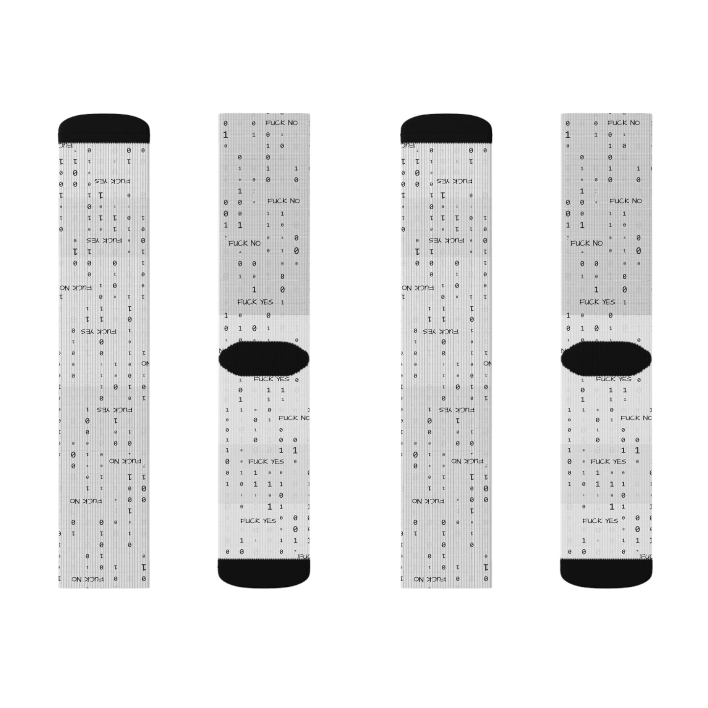 Binary Code Socks - Fuck Yes!