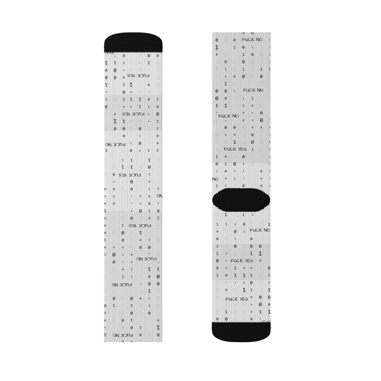Binary Code Socks - Fuck Yes!