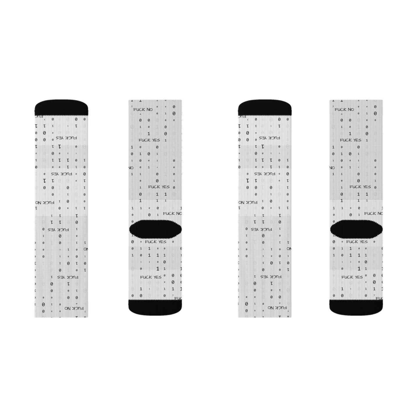 Binary Code Socks - Fuck Yes!