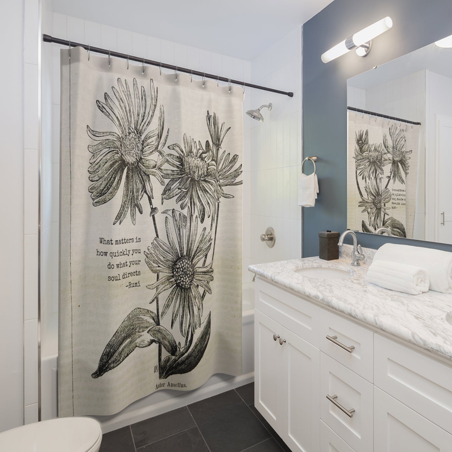 Rumi Shower Curtain for Intuition
