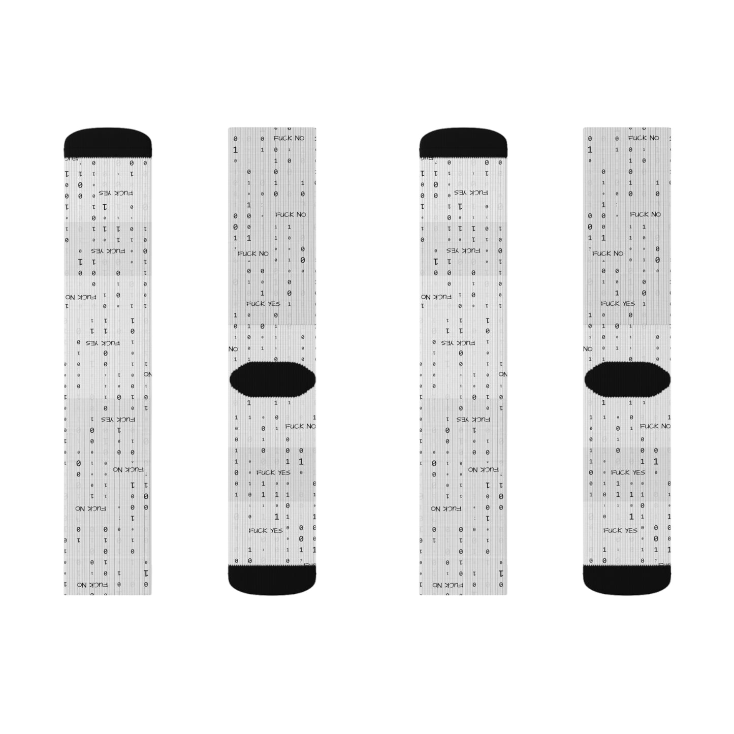 Binary Code Socks - Fuck Yes!