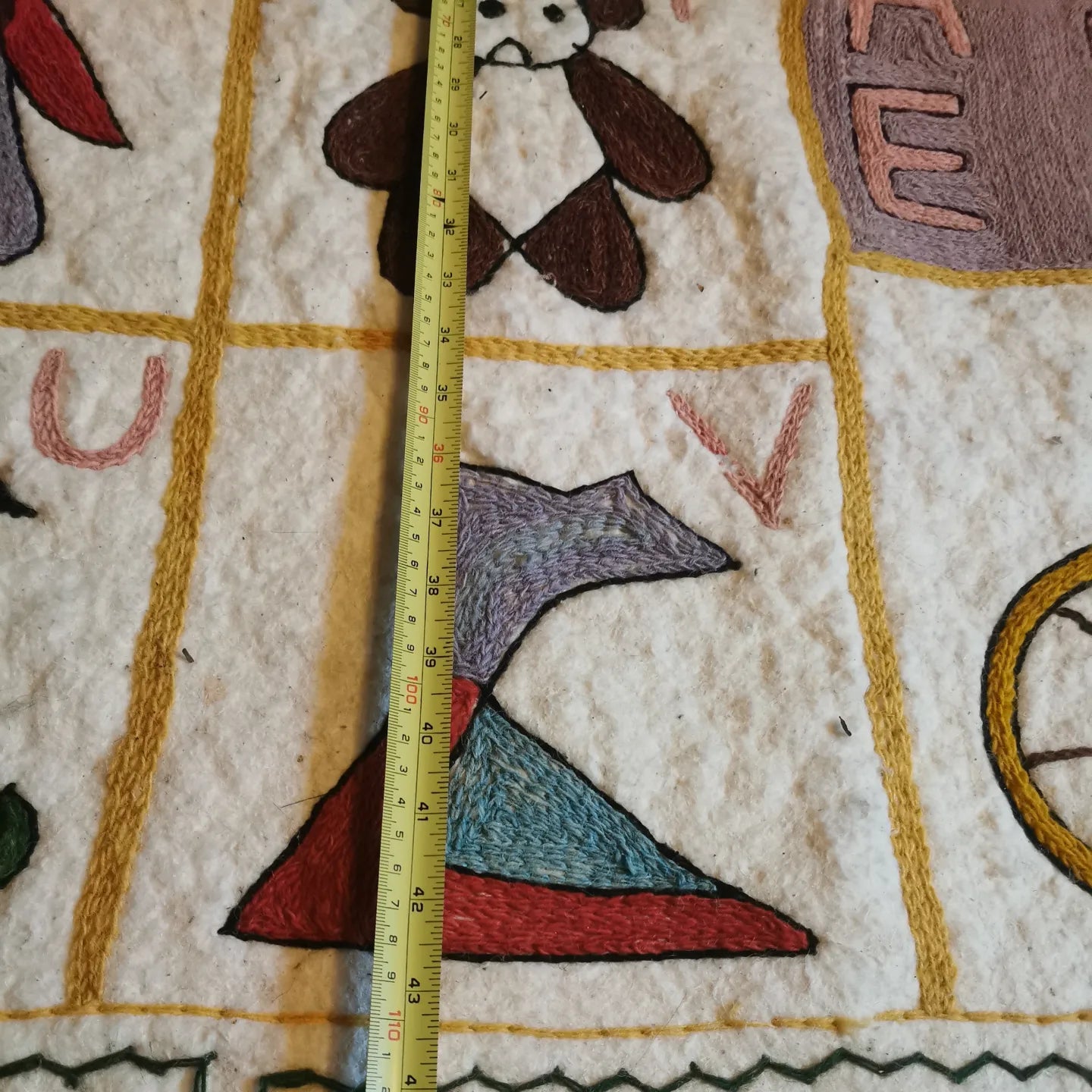 Rare Raw Wool Handmade Children's Rug